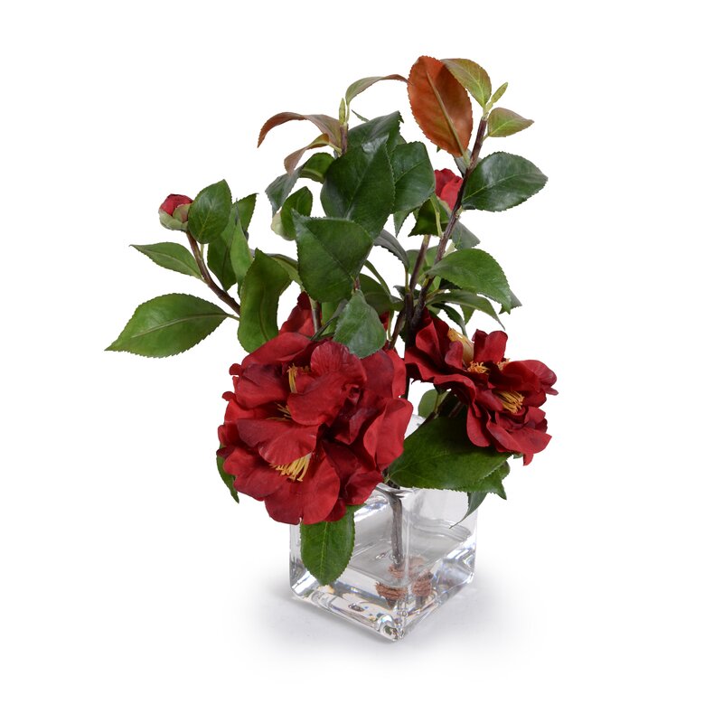 Mercer41 Camellia Floral Arrangement In Vase And Reviews Wayfair